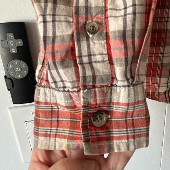 Roots ladies plaid button down cotton long sleeve shirt size L - Picture 7 of 10